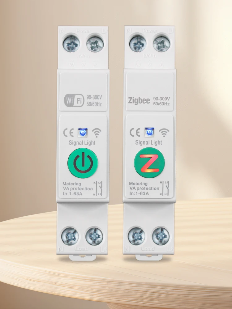 Voor Tuya WiFi/Zigbee Smart Stroomonderbreker 1P + N 63A Din Rail Schakelaar Met Metering Smart Breaker Voice Control voor Alexa - afbeelding 2