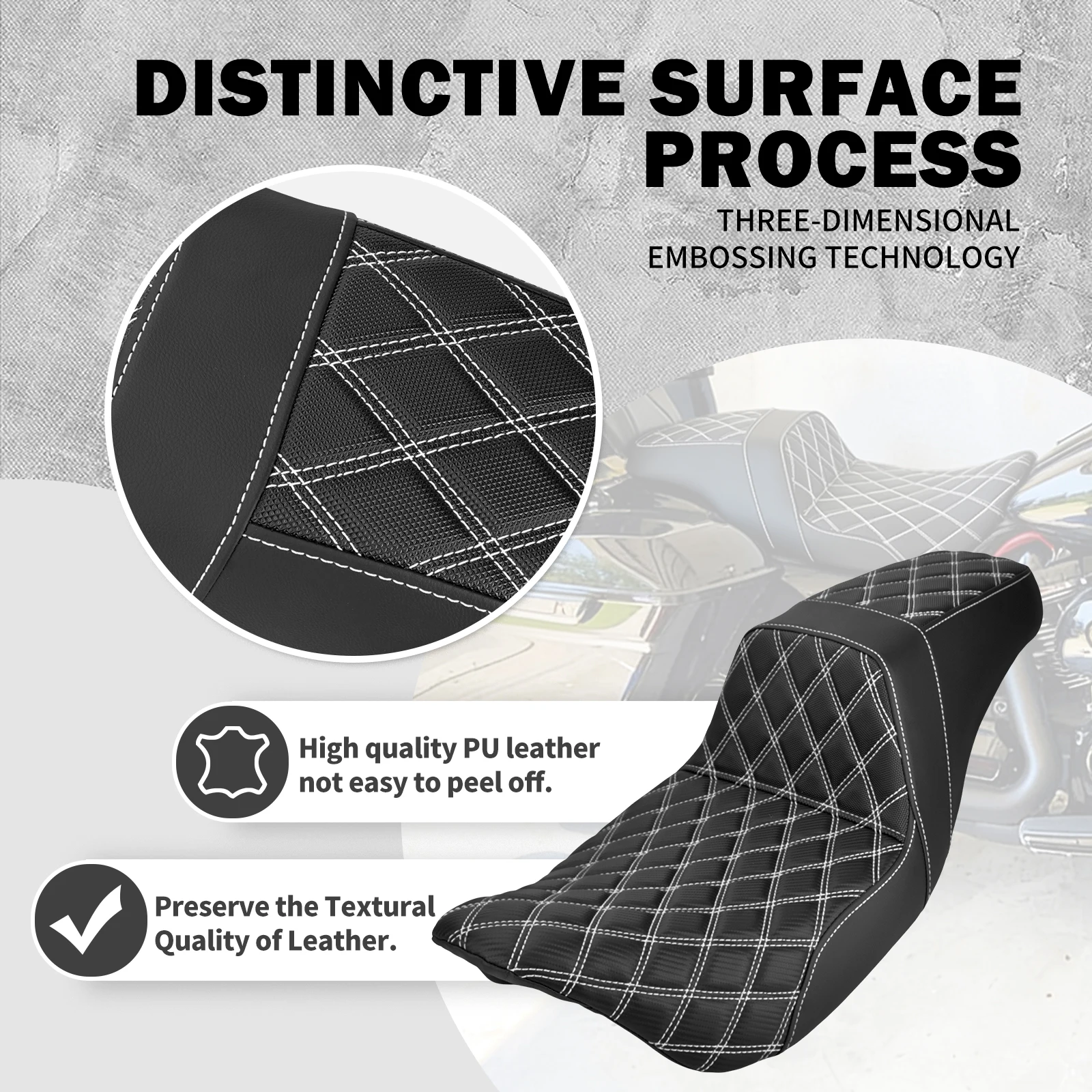Motorcycle Two Up Driver Passenger Seat For Harley Touring Ultra Limited Road King Electra Street Glide FLTR FLHTK FLHR 2009-25