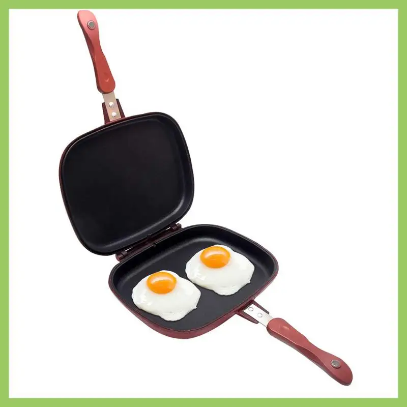 

Square Double Sided Frying Pan, Kitchen Non-Stick Baking Pancake Pan Omelette Trays,Indoor/Outdoor Camping Sandwich Durable 28Cm