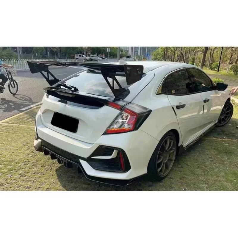 سيارة ألياف الكربون الراتنج الخلفي سبويلر لهوندا سيفيك 10th FK7 FK8 16-21 هاتشباك تعديل الذيل الجناح #4