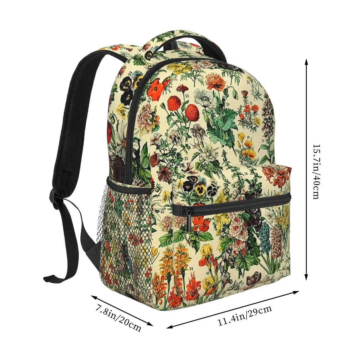 Types Of Flowers, Adolphe Millot Backpacks Boys Girls Bookbag Children School Bags Cartoon Kids Rucksack Shoulder Bag