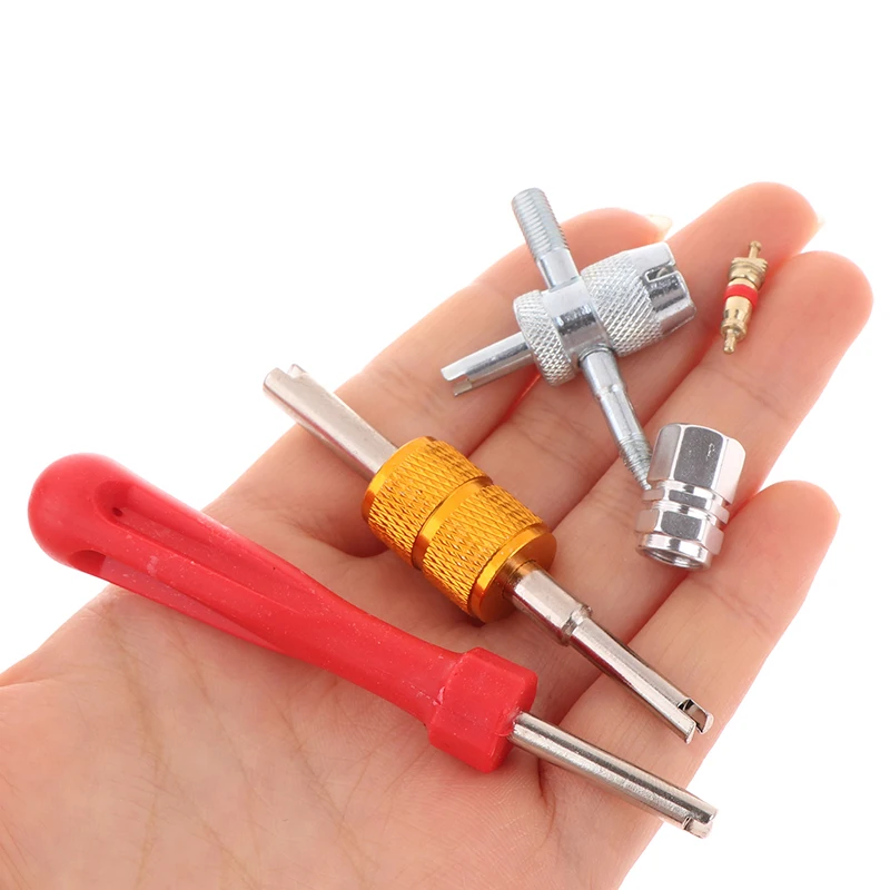 1 Set Auto Motorcycle Accessories Car Bicycle Slotted Handle Tire Valve Stem Core Remover Screwdriver Tire Repair Install Tool