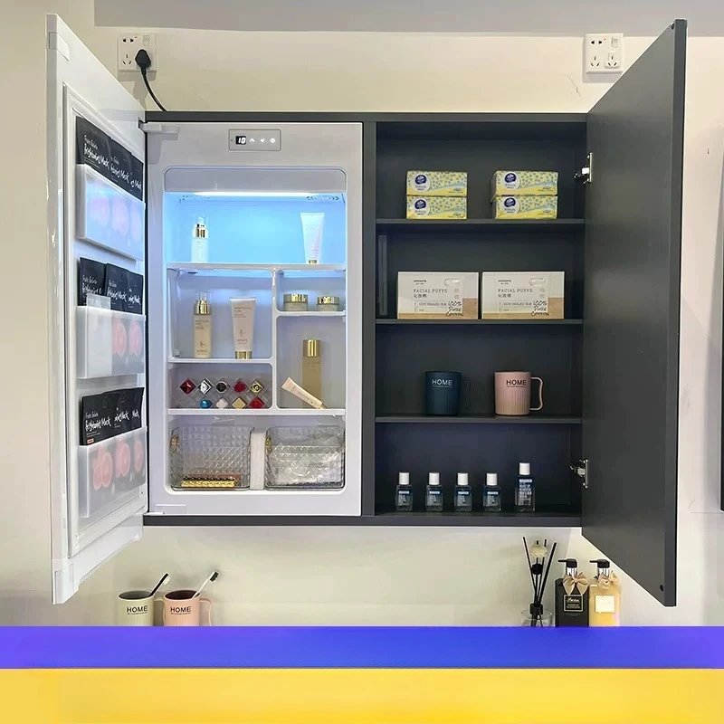 Cosmetics lipstick smart constant temperature refrigeration and preservation, inlaid in beauty refrigerator mirror cabinet