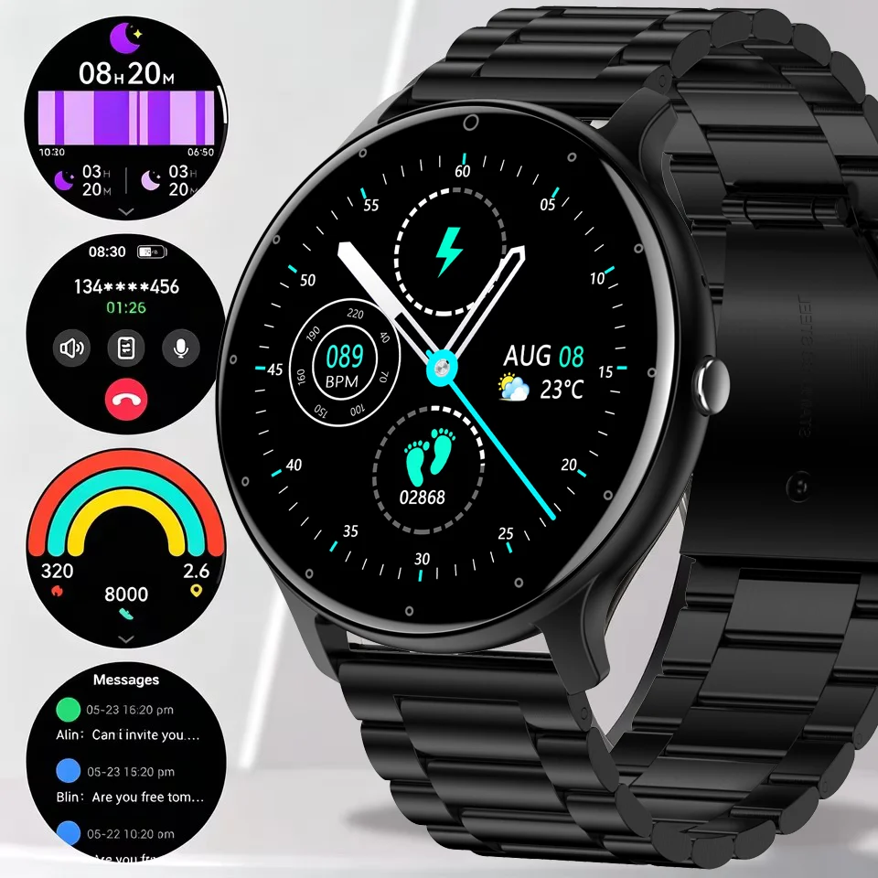 Relógio Inteligente 2026 para Mulheres e Homens, Presente para Senhoras, Relógio Esportivo Fitness com Monitor de Frequência Cardíaca, Smartwatch à Pr
