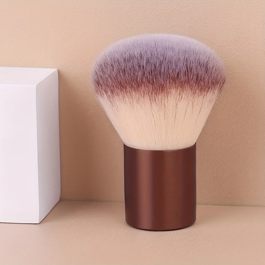 1Pc Large Powder Makeup Brush Aluminum Tube Handle Super Fluffy Gradient Synthetic Bristle Loose Powder Blush Cosmetic Brush