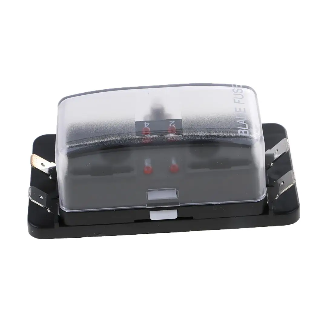 

Waterproof 4 Way Fuse Box LED Indicator Automotive Fuse Holder Universal Car Parts Electrical Test for Vehicle Boat Marine