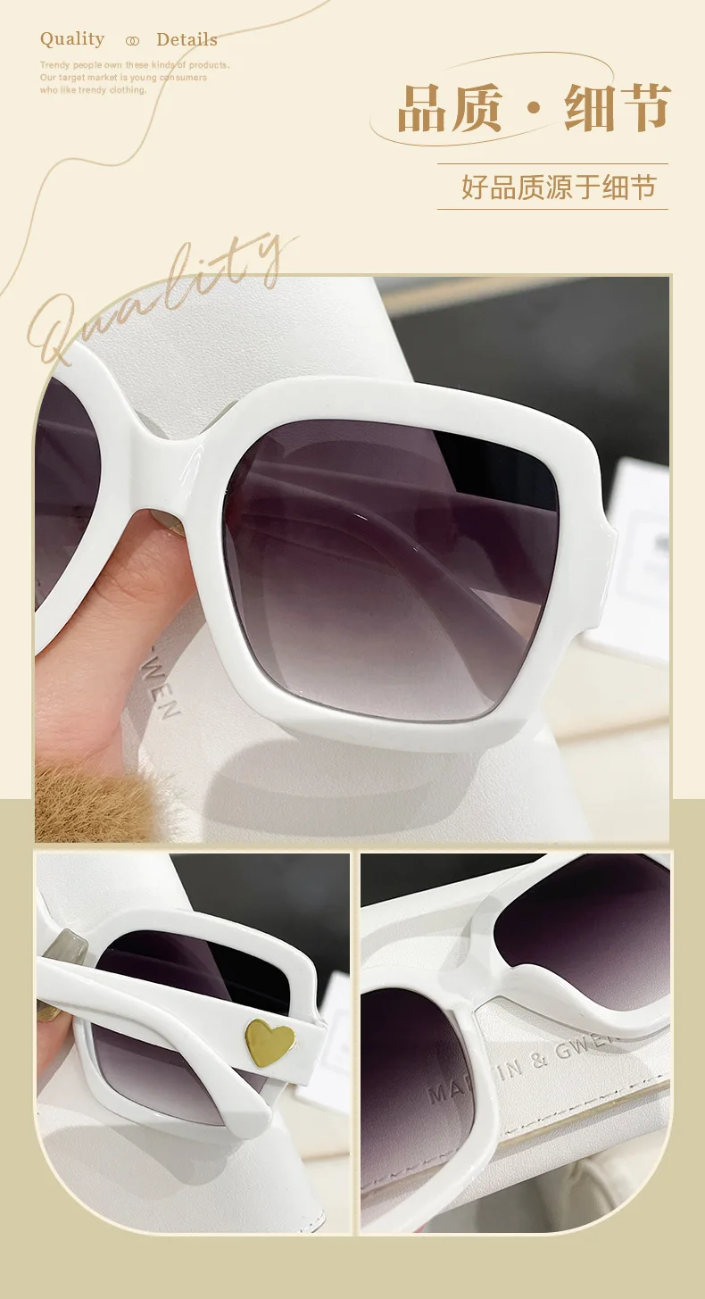 Neue Vintage Quadratische Sonnenbrille für Damen und Herren Marken-Rechteck-Sonnenbrille Ovale Brillen für Männer und Frauen – Detail 4