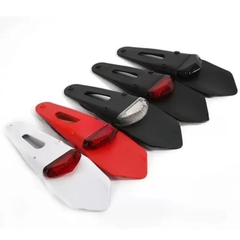 Universal 1pcs Motorcycle Tail LED Light Motocross Rear Fender 12V Taillight Brake Stop License Plat Popular for Enduro Off-Road
