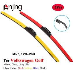 LNJING Colorful Wiper Blades For VW Volkswagen Golf MK3 1H1 1H5 1E7 1991 1992 1995 1996 1997 1998 Car Exterior Replacement Parts