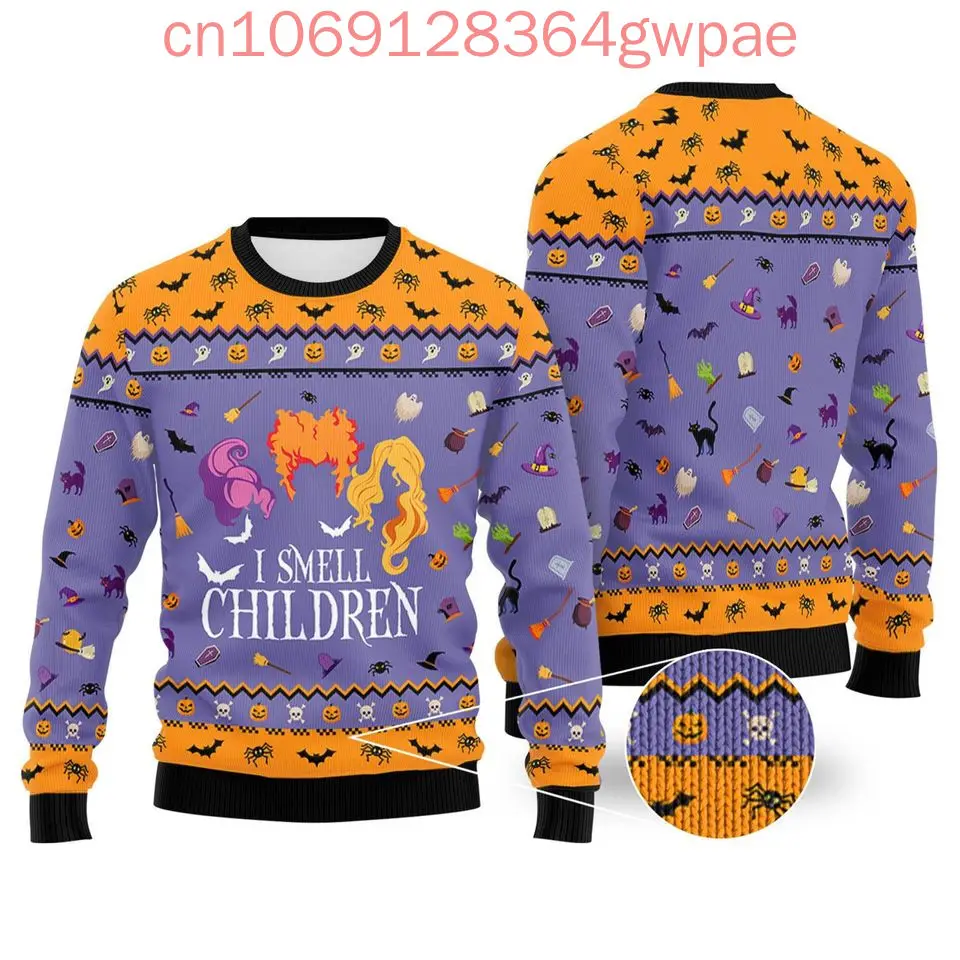 Hocus Pocus Christmas Ugly Sweaters Halloween Gift Disney 3d Print Christmas Ugly Sweaters Fashion Men's Women's Casual Sweater