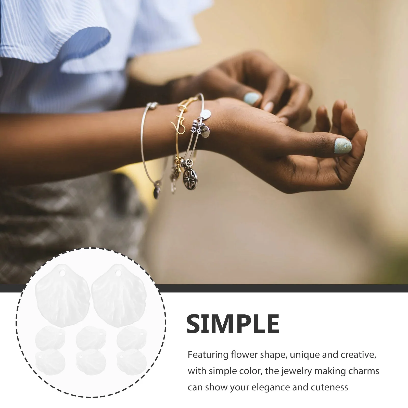 100pcs Acrylic Flower Cabochon Settings Charms For Jewelry Making Diy Craft Supplies Pendant Decorations Necklace Bracelet