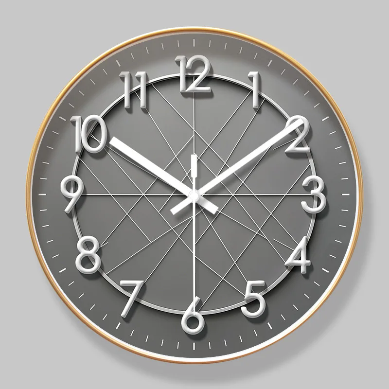 2025 New 10/12/14-inch Geometric Wall Clock Living Room Home Fashion Decoration Creative Bedroom Mute Personality Quartz Clocks