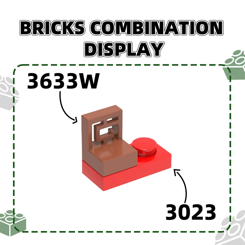 벽돌과 호환되는 물결 모양 난간 빌딩 블록, Moc 컬러 액세서리, 4 홀 벽 패널, 3633W, 15207W, 1x2x1, 450 개/로트