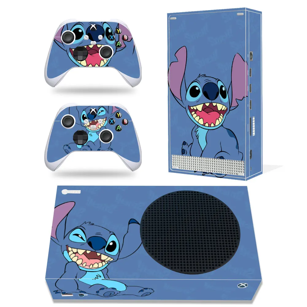 Disney Stitch Mickey Cartoon Sticker decalcomania Cover per Xbox Series S Console e 2 controller Xbox Series S Skin Sticker Vinyl