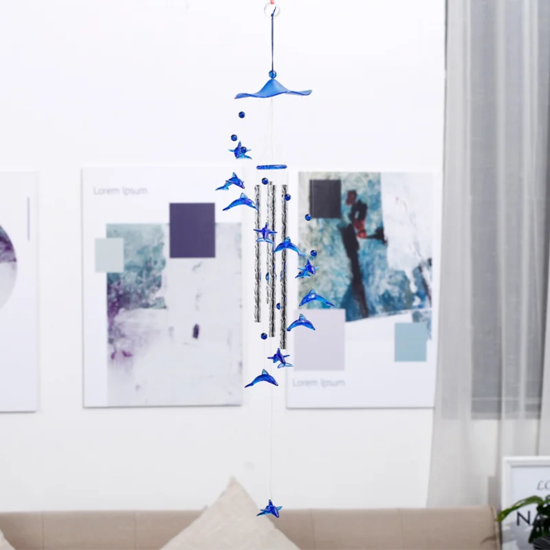 Home Garden Heart Dolphin Shaped Chimes Outdoor Indoor Musical Wind Chime Romantic Bell Party Decor Christmas
