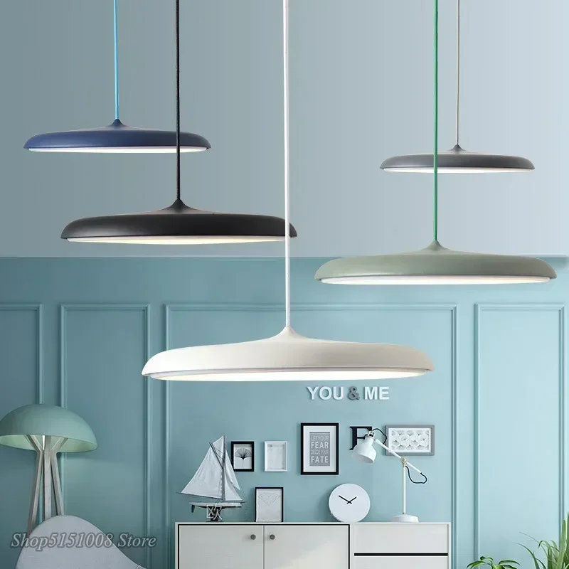 Imagem -02 - Modern Nordic Simples Led Pendant Light Danish Art Metal Flying Saucer Pendant Lamp Lâmpadas Suspensas para Sala de Jantar