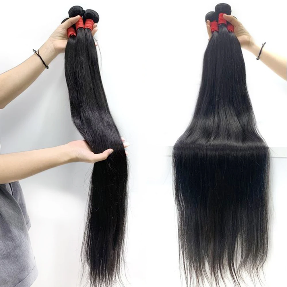 FDX 32 34 36 38 40 Inch Silky Straight Hair Bundles Brazilian Hair Straight Human Hair Bundles Natural Hair Sew-in Hair Weaves