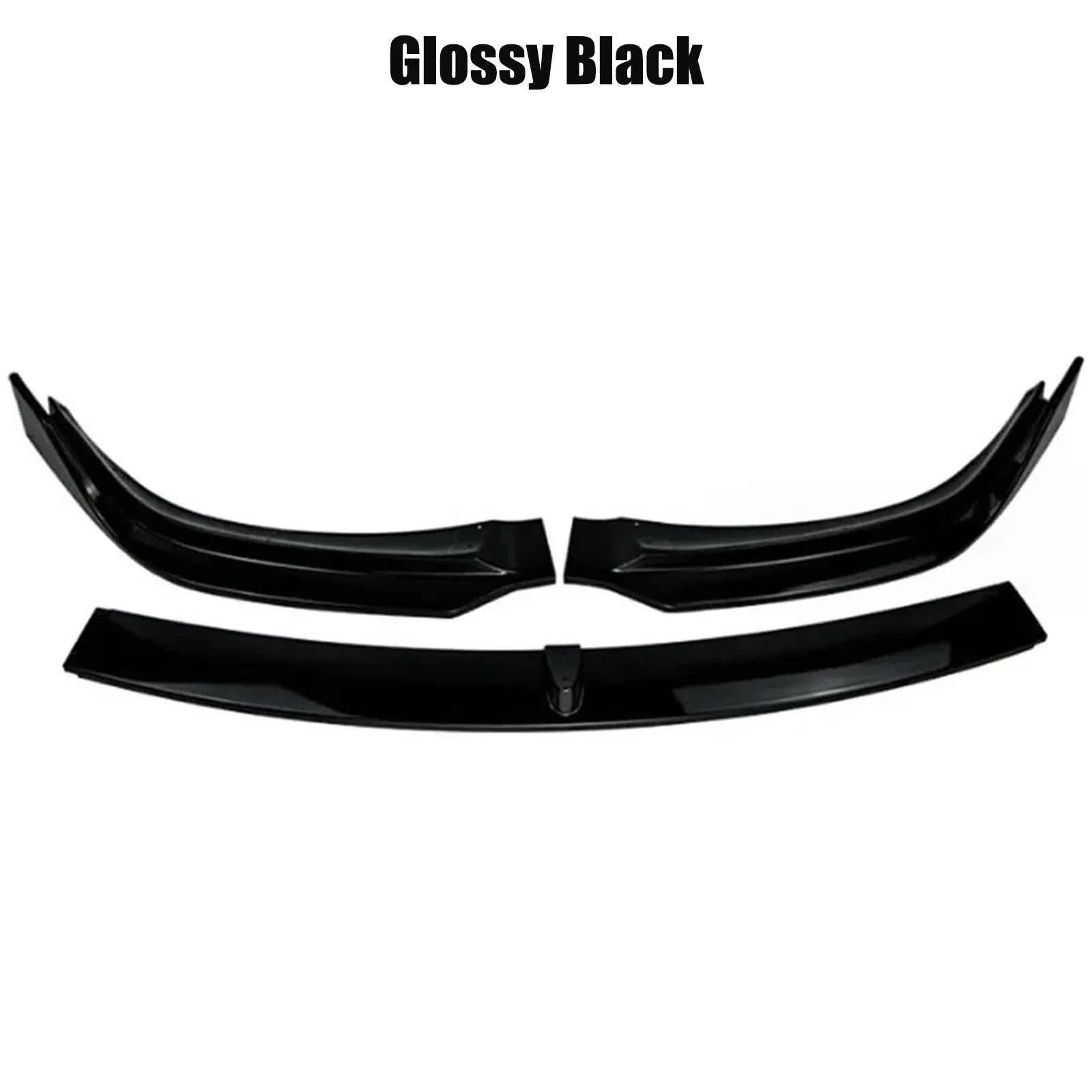For Tesla S Plaid 2021-2026 Car Front Bumper Lip Spoiler Splitter Guard Cover Body Kits Glossy Black Carbon Look