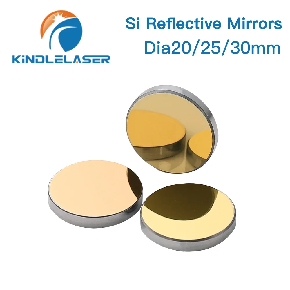 Kinlelaser 1PCS 3PCS Co2 Lens reflective Si Mirrors Lens for Acrylic Laser Cutting Gold-Plated Silicon Reflector Lenses