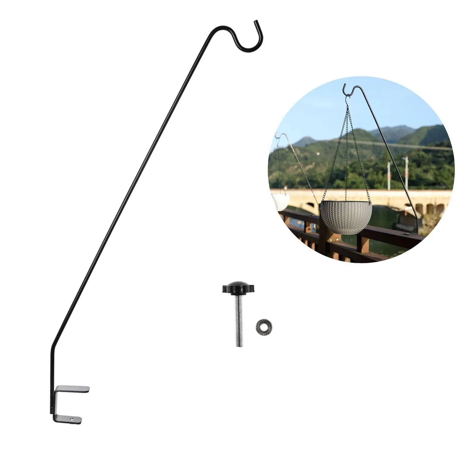 Metal Hanging Plant Basket Bracket Strong Load Bearing Versatile Crook Hook