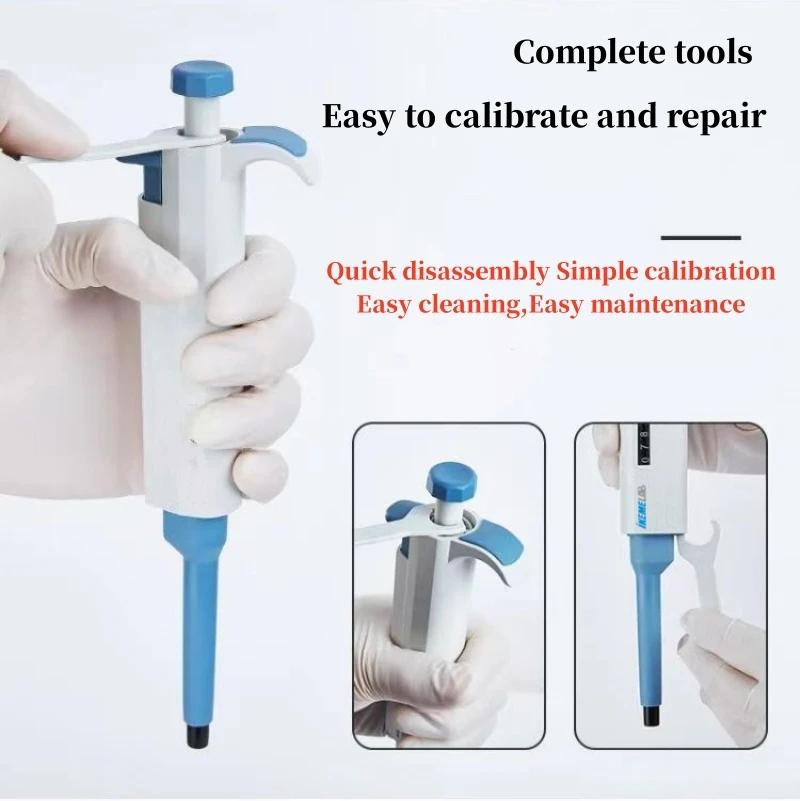 IKEME Laborpipette 100–1000 ul, einkanalige digitale Mikropipette, verstellbare Kunststoffpipette, Laborgeräte mit Pipettenspitze