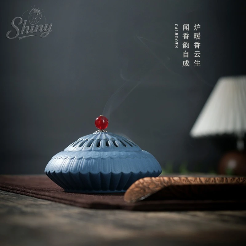 Vintage Zen Charm Ceramic Sandalwood Incense Burner Home Incense Burner Indoor Desktop Decorative Ornaments