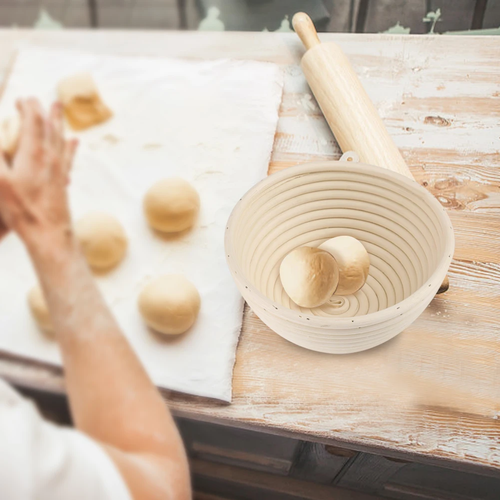 1PC Cane Bread Basket Dough Basket Round Bread Basket Bread Basket European  Cane Round Bread Dough Rising Rattan Basket