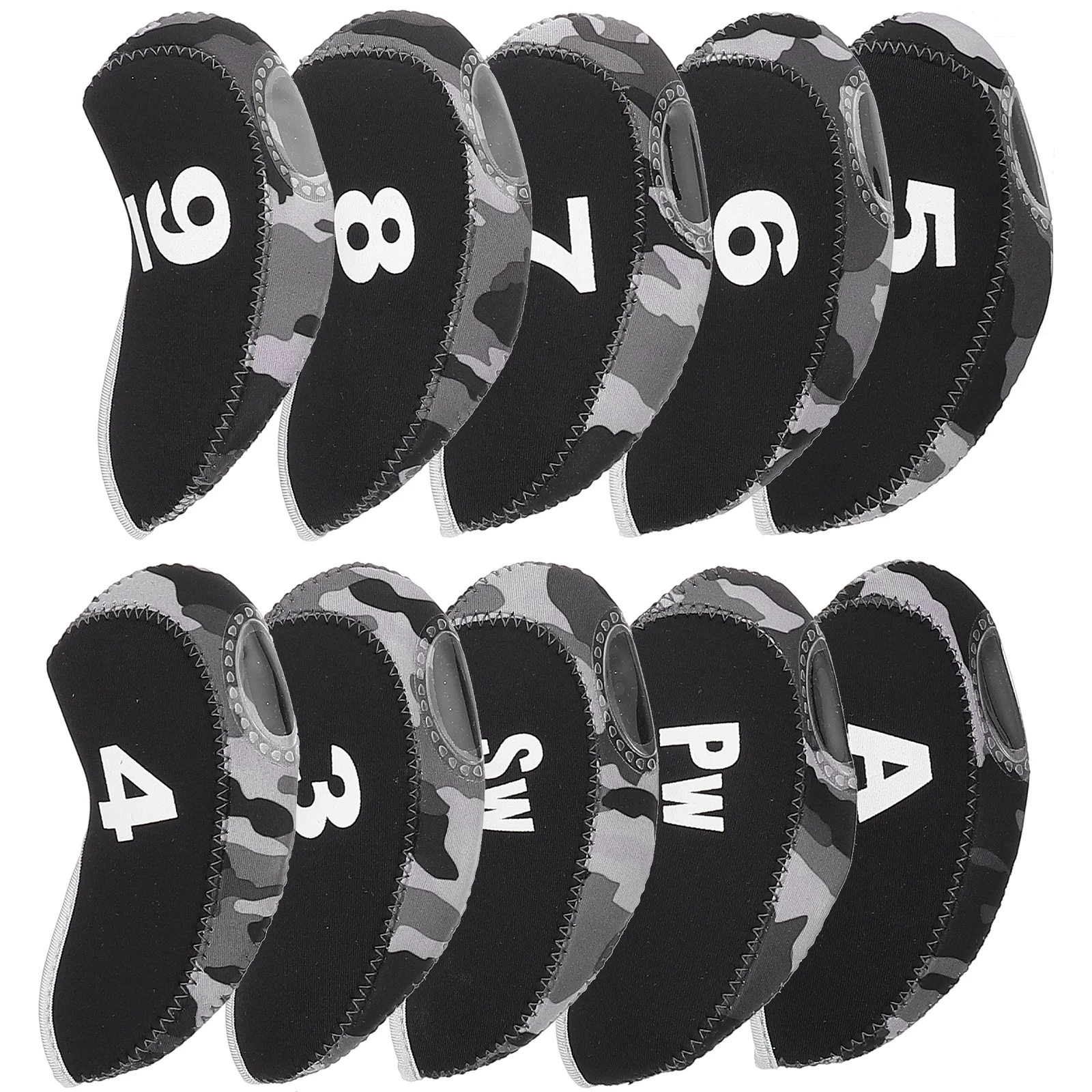 10 Pcs Golf Iron Sets Ball Head Covers Golfing Equipment Portable Club Putter Neoprene