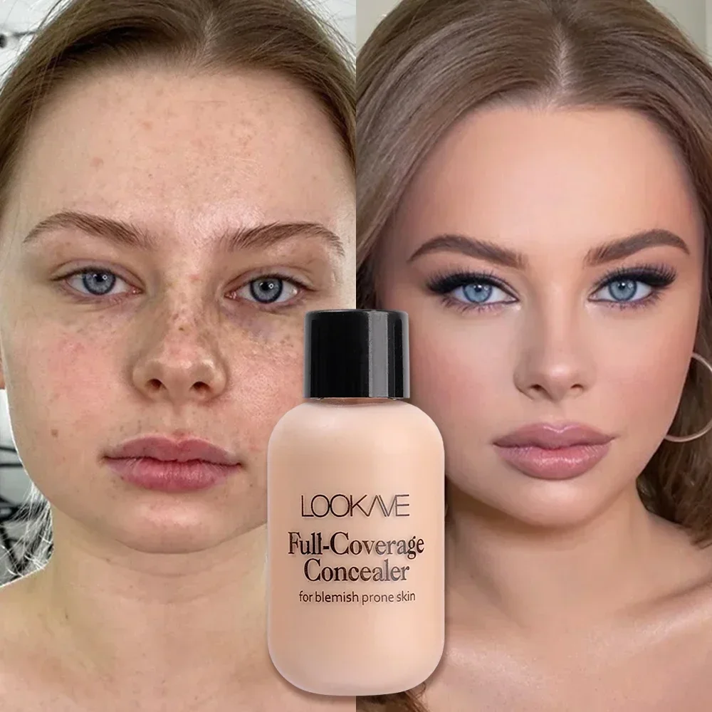 Volledige Dekking Acne Donkere Kringen Concealer Crème Waterdichte Matte Olie Controle Blijvende Vloeibare Foundation Gezichtsmake-Up Cosmetica