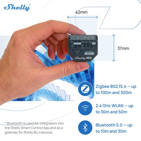 Умный переключатель Shelly 2PM Gen4 Zigbee с поддержкой голосового управления — изображение товара