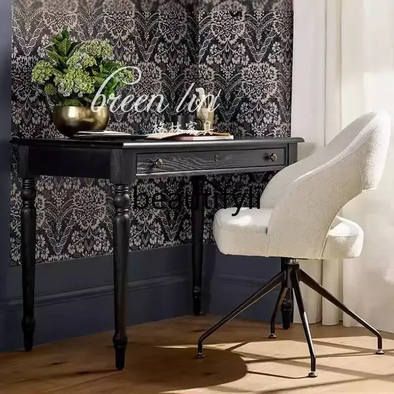 

Modern Italian light luxury solid wood writing table/makeup table Extremely simple creative design desk writing desk6239