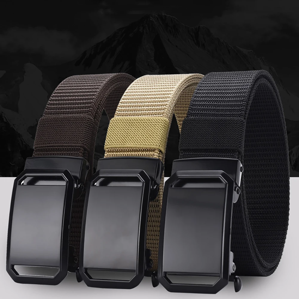 New Men's High-quality Automatic Buckle Canvas Belt Simple Casual Jeans Belt Fashion Men's Design Fashion Belt
