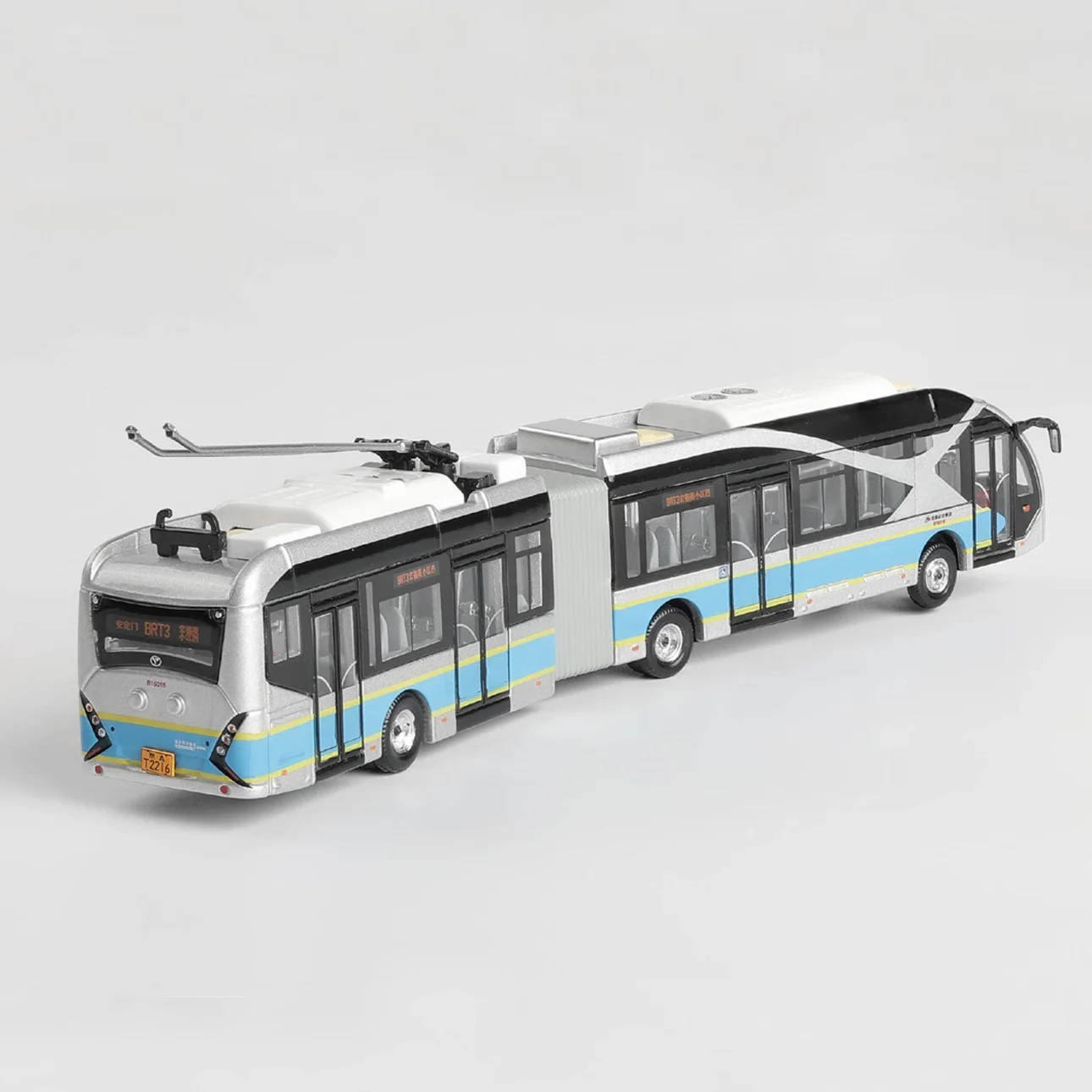 1:110 北京バス合金車モデル青少年 BRT3 高速バスデュアルソーストラックレスシミュレーションモデル