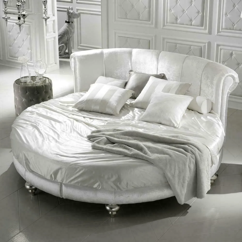 dh-King-Size Leather Round Bed European Industrial Design with Iron Frame Mango Wood  Comprehensive Breakdown of Price&