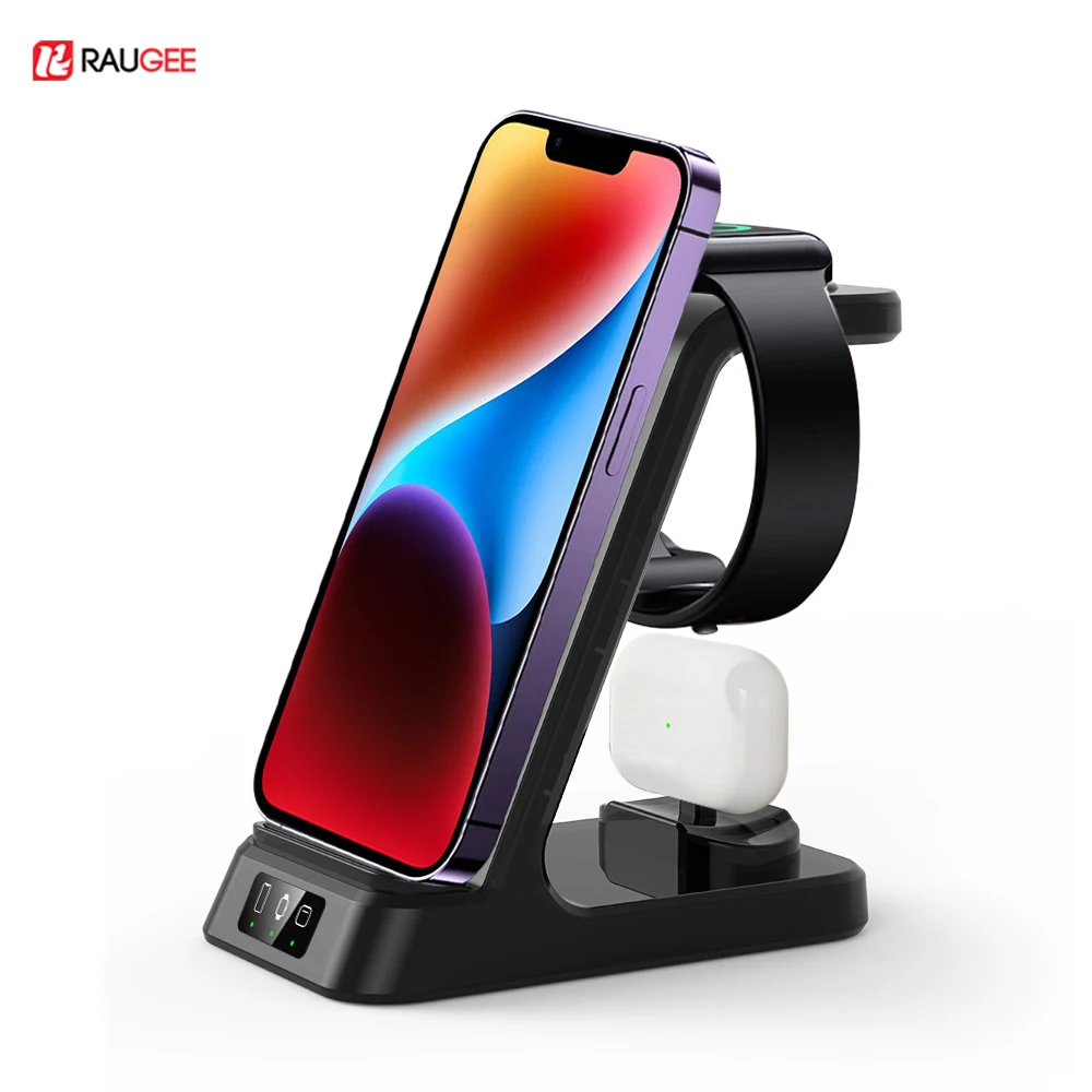 Wireless Charger 3 in 1 For IPhone 14 Pro Max 13 12 11 QI Fast Charging Station For Apple Watch 8 Ultra Serie 7 6 5 Dock Stand