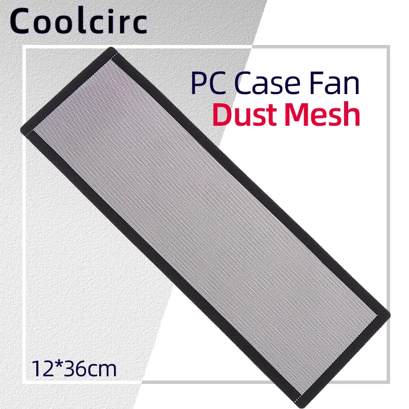 Coolcirc PC Computer Case Fan PVC Dust Mesh Filter Mesh Magnetic Frame 12x36cm Chassis Cooling Fan Cover Grills with Hole