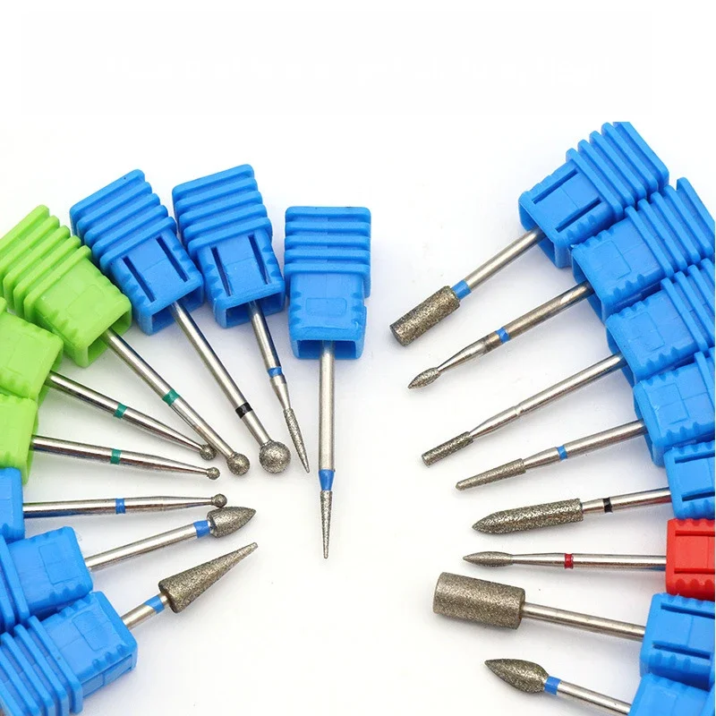 حار! 2 قطعة مثقاب الأظافر الفضية الطبية الماس الكهربائية مانيكير القواطع بشرة نظيفة مسمار الحفر اكسسوارات أدوات العناية