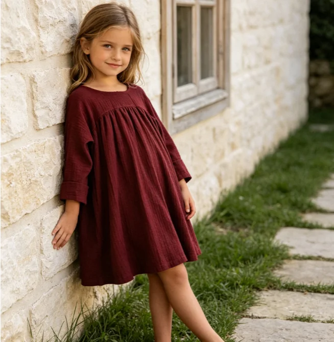 Girls' Dress 2026 Spring and Autumn New Children's Clothes Girls' Baby Fashion High-end Cotton Comfortable Dress Simple