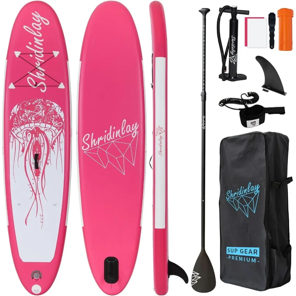 

Inflatable Stand Up Paddle Board Surfing SUP Boards,6 Inches Thick ISUP Boards with SUP Accessories Including Backpack