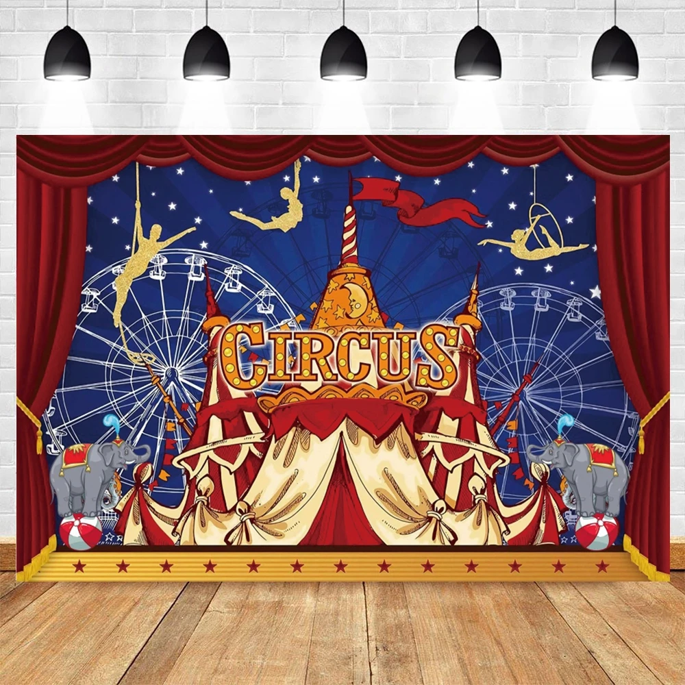 

Baby Birthday Circus Photography Backdrop Photozone Elephant Firework Party Kids Photo Studio Photographic Background Photophone