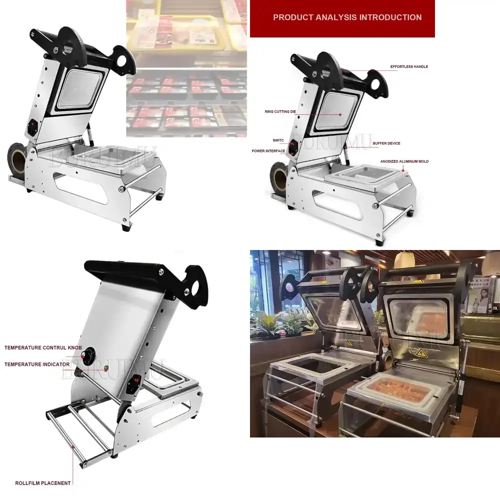 

12.5 Hot sell Commercial Lunch Box Sealing Machine Full-automatic Fast Food Box Sealer Fresh-keeping Sealing Machine