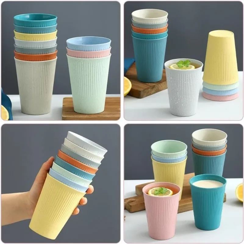 12pcs/set Cups Set, Reusable Plastic Cup Drinking Cups Durable Party Cup for Picnic Travel Camping Coffee Tea(Color:12 Color)