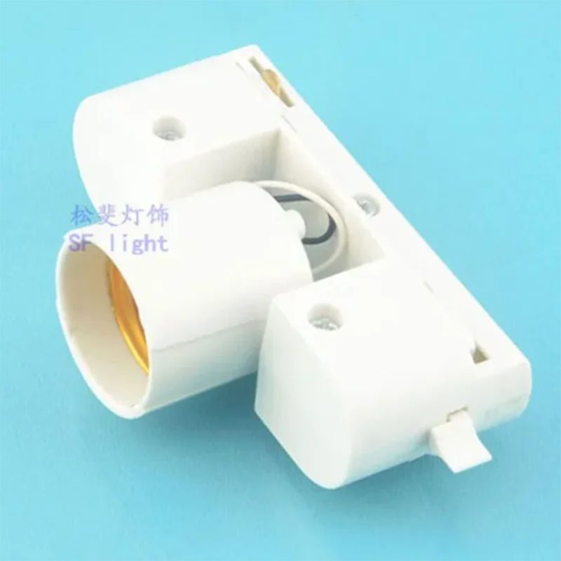 2pcs Black color White color E26/E27 Track Light Holder For Track Spotlight Housing, Lamp Base 2 Wire Track Light 110V 220V