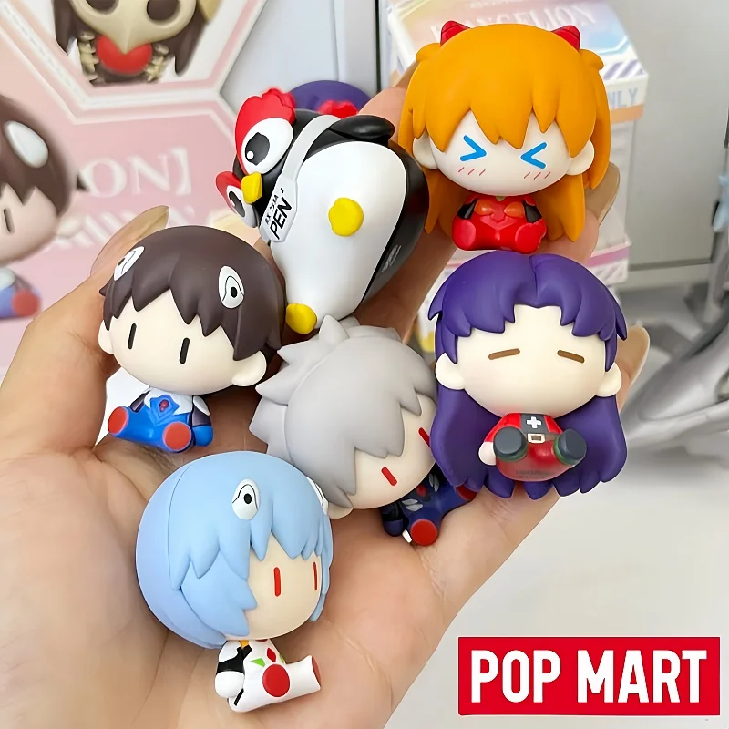 New Pop Mart Gong Eva Neon Genesis Evangelion Super Mini Figurine Blind Box Magnetic Fridge Magnet Desktop Decoration Xmas Gift