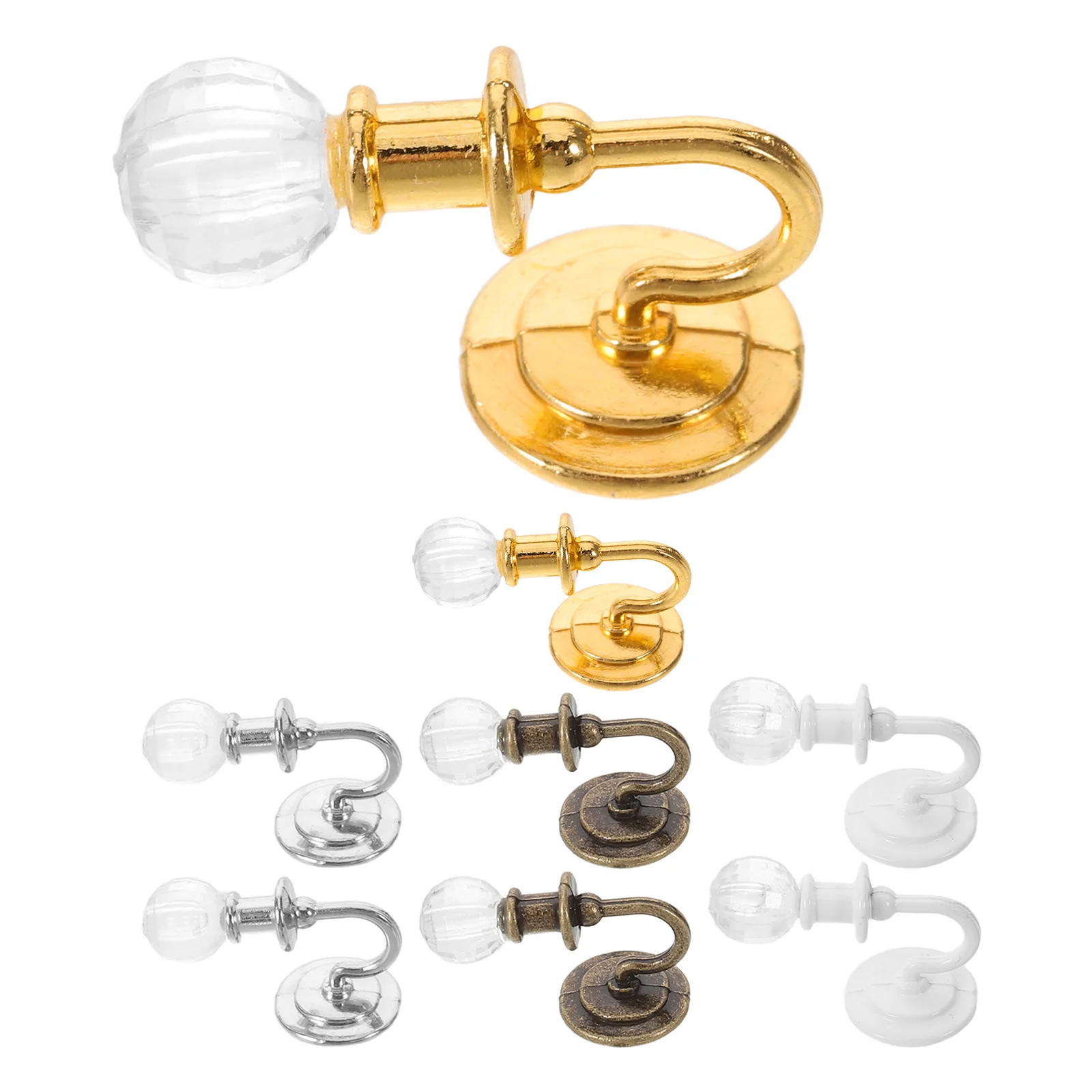 

8Pcs Miniature Wall Lamp for Dollhouse Crystal Accent Sconce Metal Plastic Lights Cozy Ambiance Mini Scene Decoration