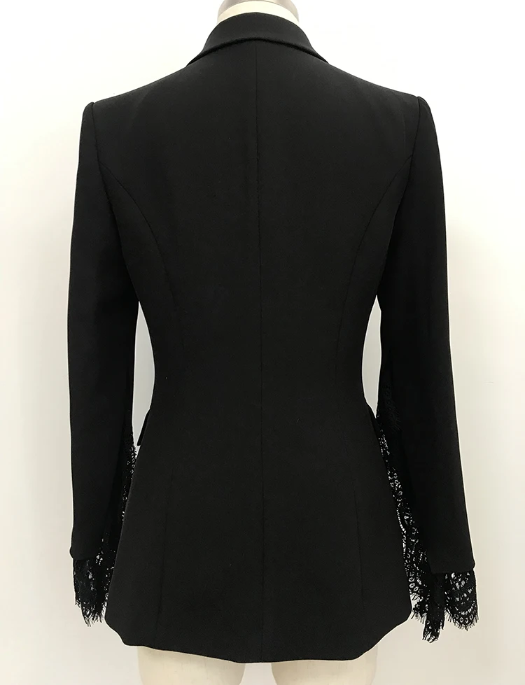 2023 HIGH QUALITY Newest Designer Women's Slit Sleeve Lace Embellished Single Button Blazer Jacket