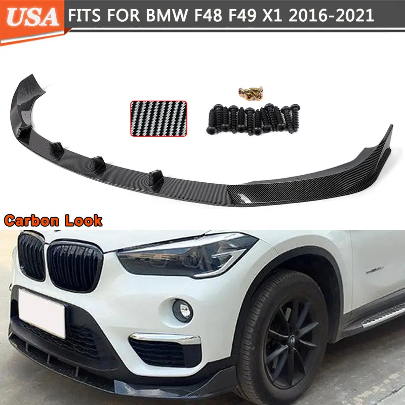 

Carbon Fiber Look for BMW F48 F49 X1 AC Style Front Bumper Splitter Lip 2016 2017 2018 2019 2020 2021 Canard Lip Tunning Parts