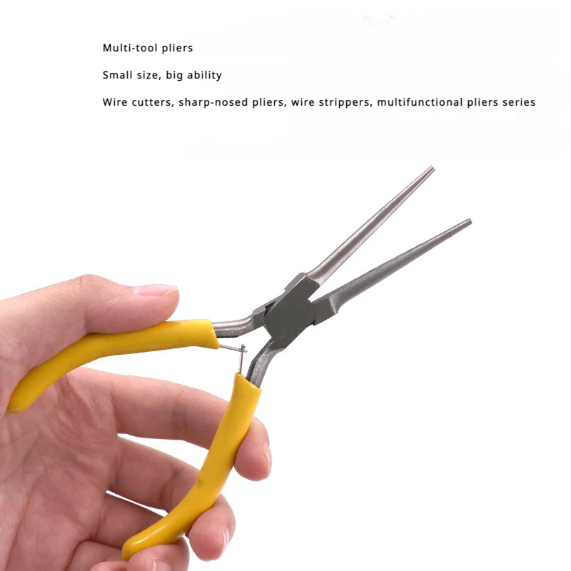 Sharp-nosed Pliers Vise 5-inch Handmade Jewelry DIY Mini Pliers Multi-function Wire Cutters Beveled Curved-nosed Pliers
