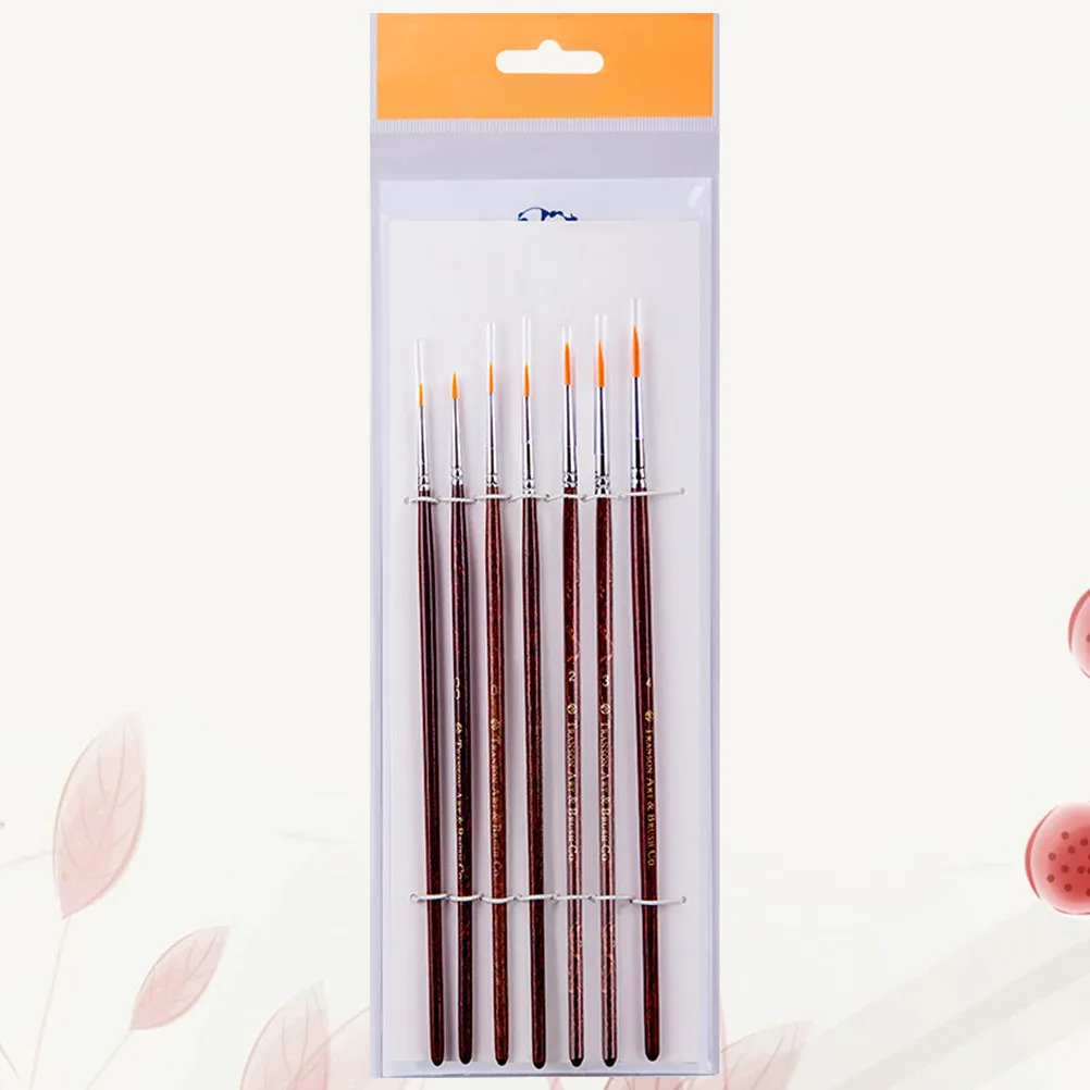 1 Set/7PCS Nylon Hair Art Paint Brush Set Wooden Handle Multifunctional Painting Art Painting Tools for Art Students