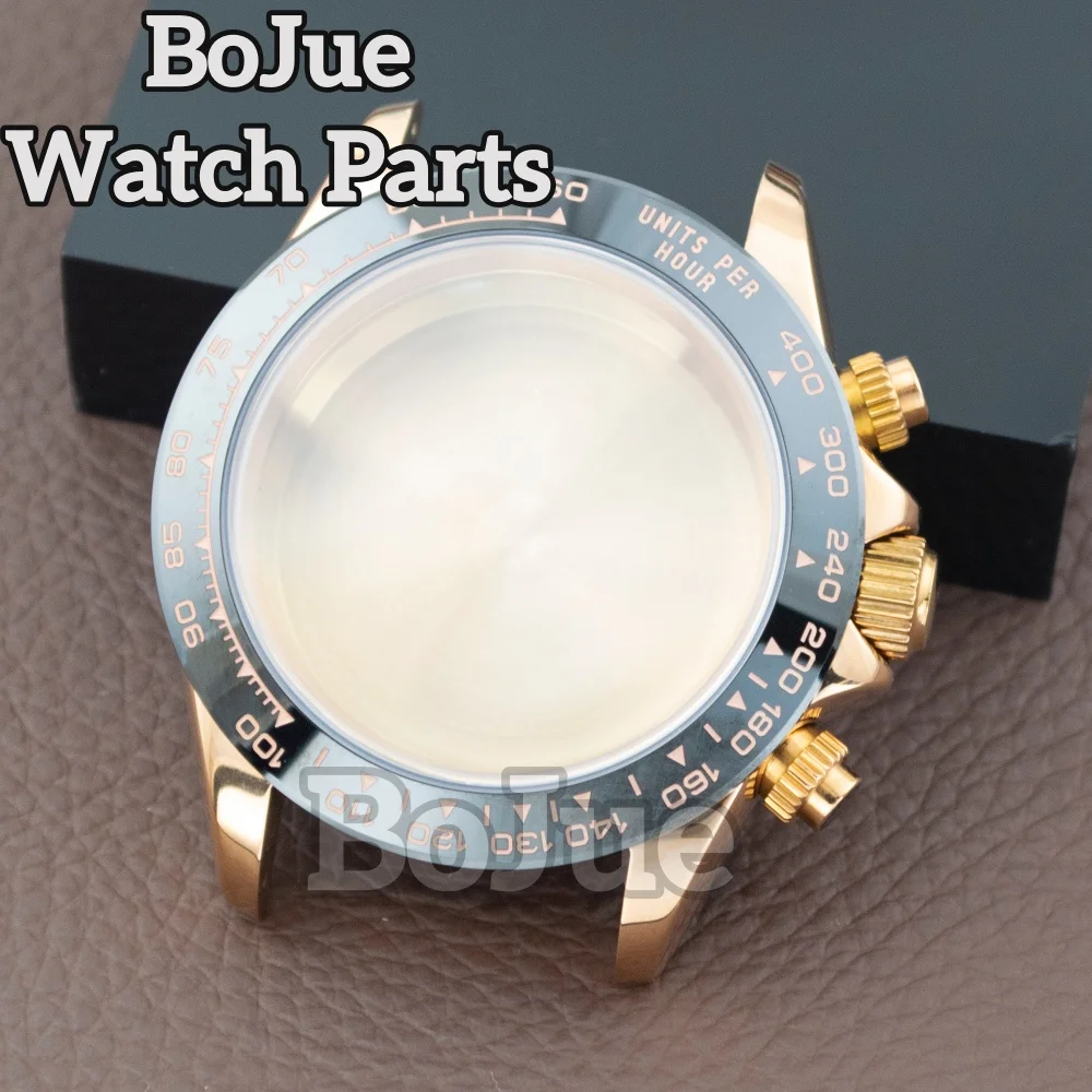 

39mm VK63 Case Bracelet Sapphire Glass Solid Stainless Steel Men Case Strap Sapphire Glass for Daytona VK63 Quartz Movement